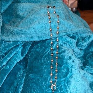 Elegant Silver Beaded Necklace